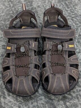 Teva Men's Sandals Brown Forebay Fisherman Sport Hiking ShocPad Size 10 Outdoor
